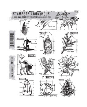 Stampers Anonymous Cling Stamps Mini Blueprints 7 (CMS203)