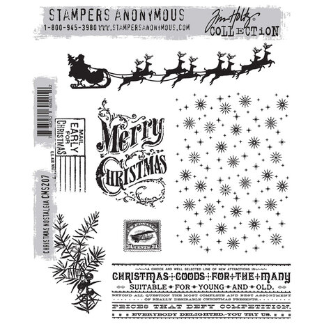 Stampers Anonymous Cling Stamps Christmas Nostalgia (CMS207)