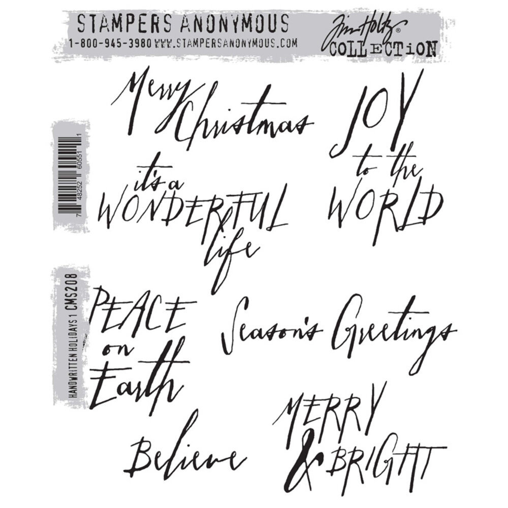 Stampers Anonymous Cling Stamps Handwritten Holidays 1 (CMS208)