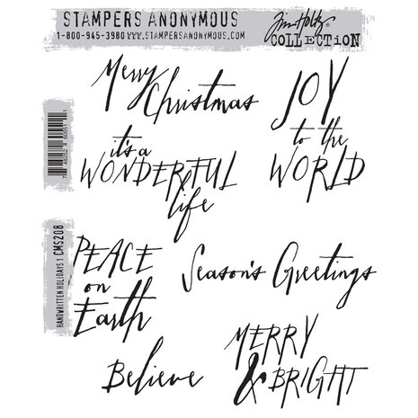 Stampers Anonymous Cling Stamps Handwritten Holidays 1 (CMS208)