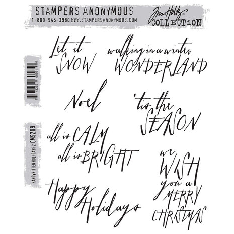 Stampers Anonymous Cling Stamps Handwritten Holidays 2 (CMS209) Stampers Anonymous Cling Stamps Handwritten Holidays 2 (CMS209)