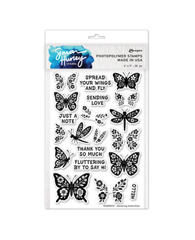 Simon Hurley Create PRE-ORDER Blooming Butterflies Clear Stamps (HUR93572)