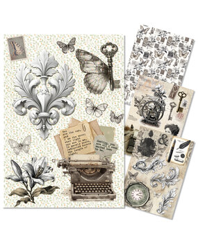 Ciao Bella Papercrafting Typographic A4 Mixed Rice Papers (CBRA011)