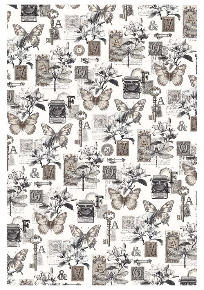 Ciao Bella Papercrafting Typographic A4 Mixed Rice Papers (CBRA011)