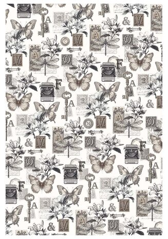 Ciao Bella Papercrafting Typographic A4 Mixed Rice Papers (CBRA011)