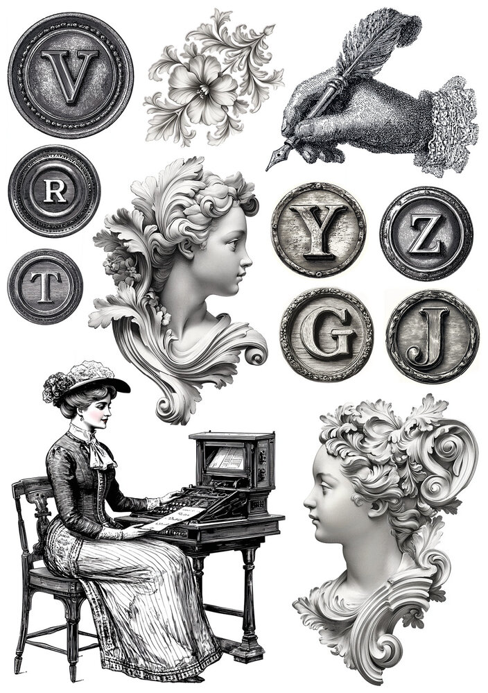 Ciao Bella Papercrafting PRE-ORDER Typographic A5 Mixed Rice Papers (CBRS037)