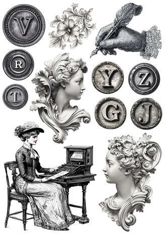 Ciao Bella Papercrafting PRE-ORDER Typographic A5 Mixed Rice Papers (CBRS037)