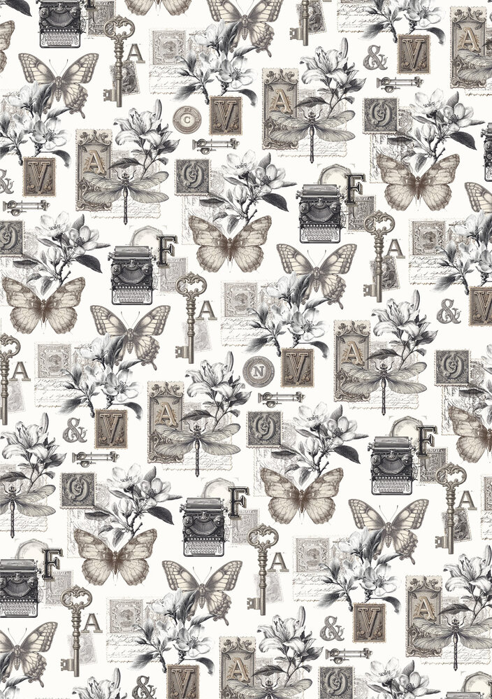 Ciao Bella Papercrafting PRE-ORDER Typographic A5 Mixed Rice Papers (CBRS037)