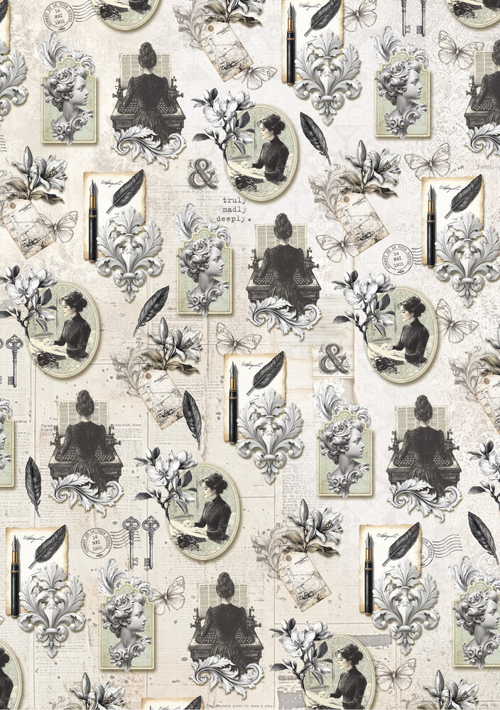 Ciao Bella Papercrafting Typographic A5 Mixed Rice Papers (CBRS037)