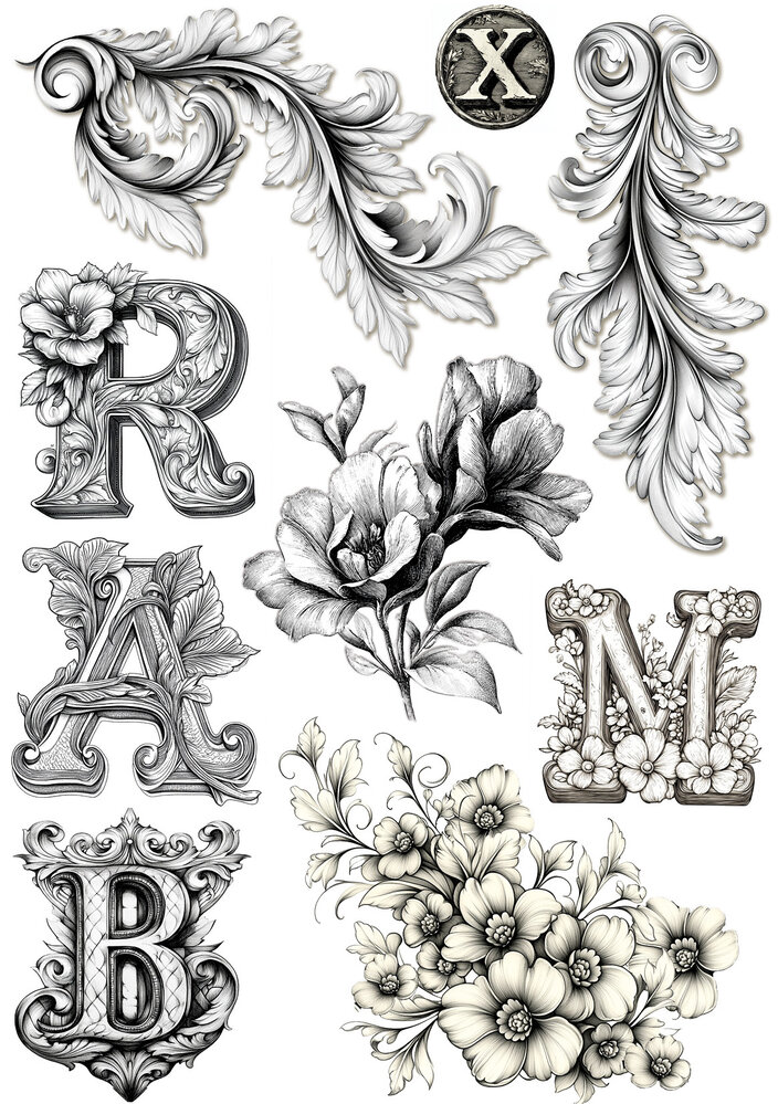 Ciao Bella Papercrafting PRE-ORDER Typographic A5 Mixed Rice Papers (CBRS037)