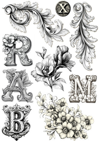 Ciao Bella Papercrafting PRE-ORDER Typographic A5 Mixed Rice Papers (CBRS037)