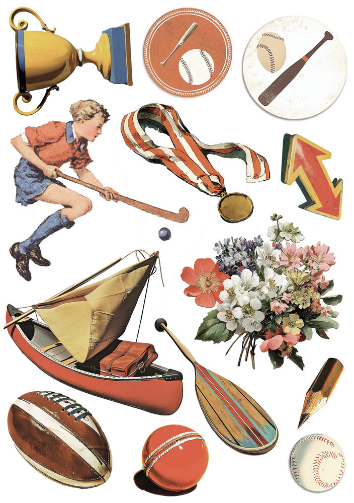 Ciao Bella Papercrafting PRE-ORDER Sports Days A5 Mixed Rice Papers (CBRS039)