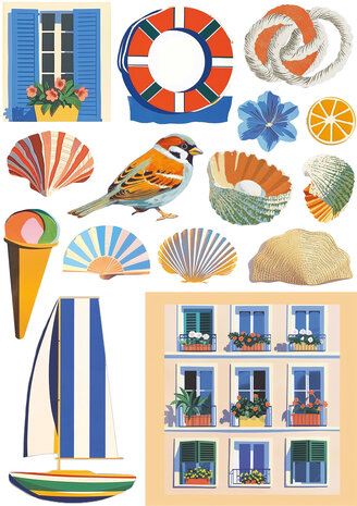 Ciao Bella Papercrafting PRE-ORDER Riviera Dream A5 Mixed Rice Papers (CBRS040)