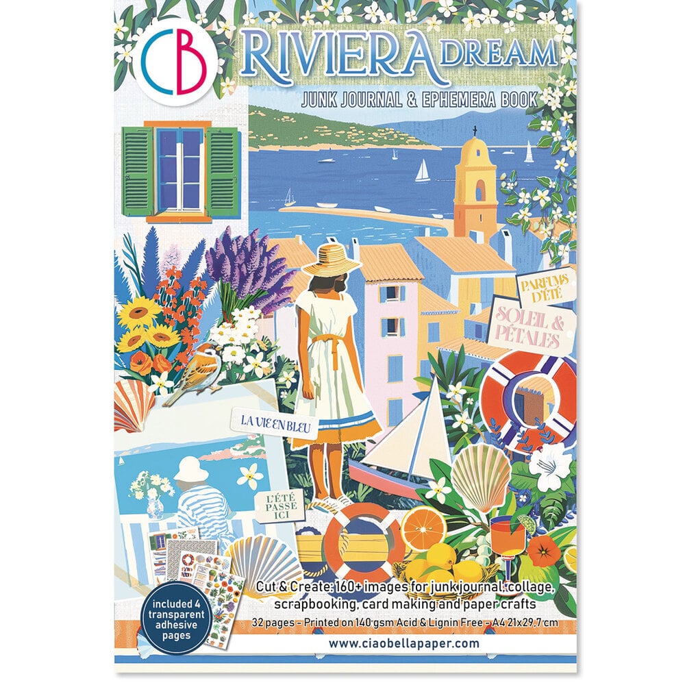 Ciao Bella Papercrafting Riviera Dream A4 Junk Journal Ephemera Book (CBB025)