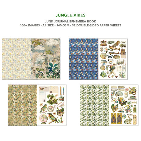 Ciao Bella Papercrafting Jungle Vibes A4 Junk Journal Ephemera Book (CBB026)