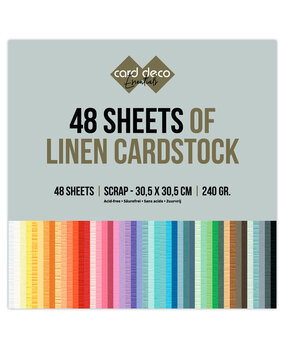 Card Deco 48 Sheets of Linen Cardstock 12x12 Inch (SCP001) Card Deco 48 Sheets of Linen Cardstock 12x12 Inch (SCP001)