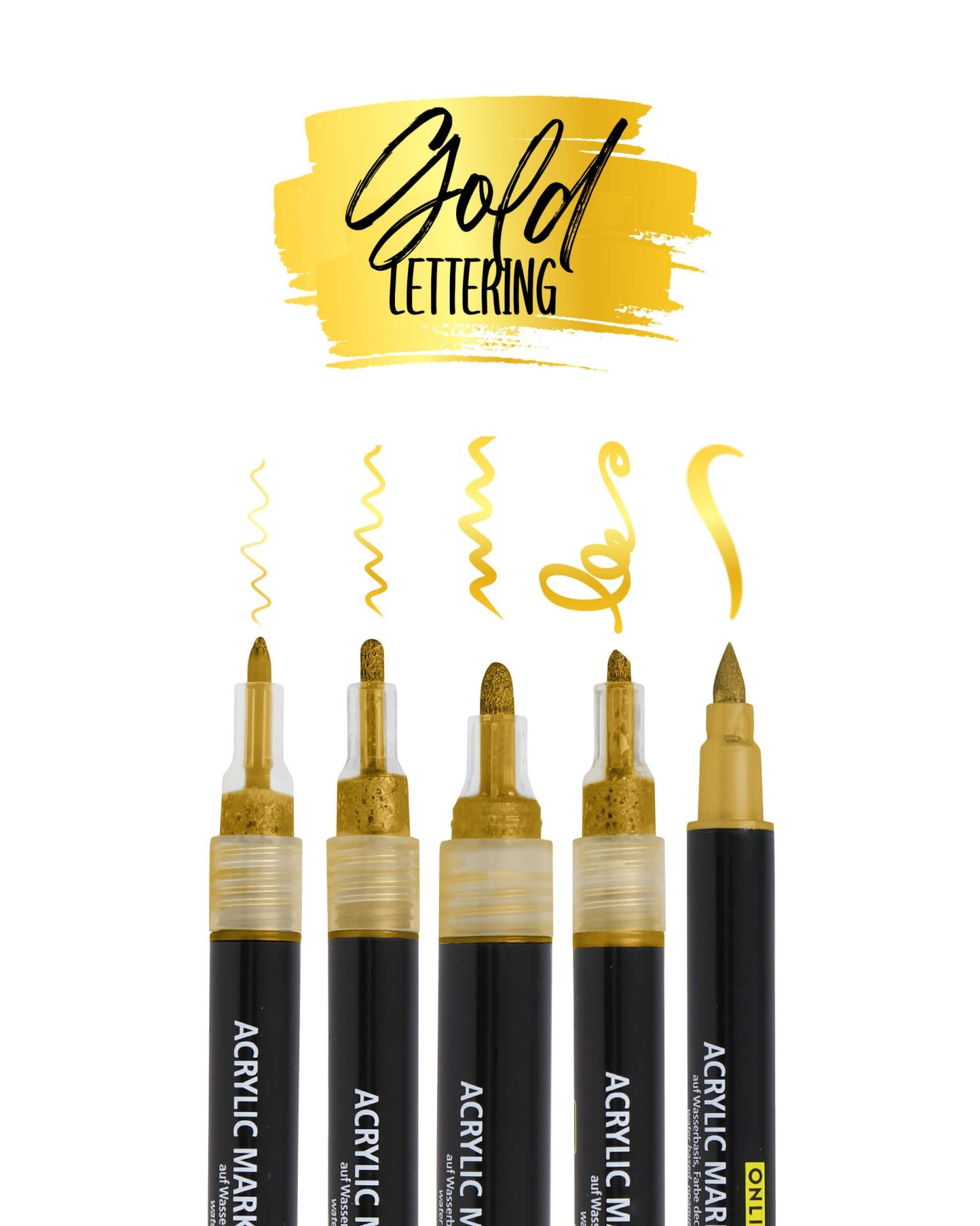 ONLINE Gold Lettering Set (18517) - Paperpads.nl