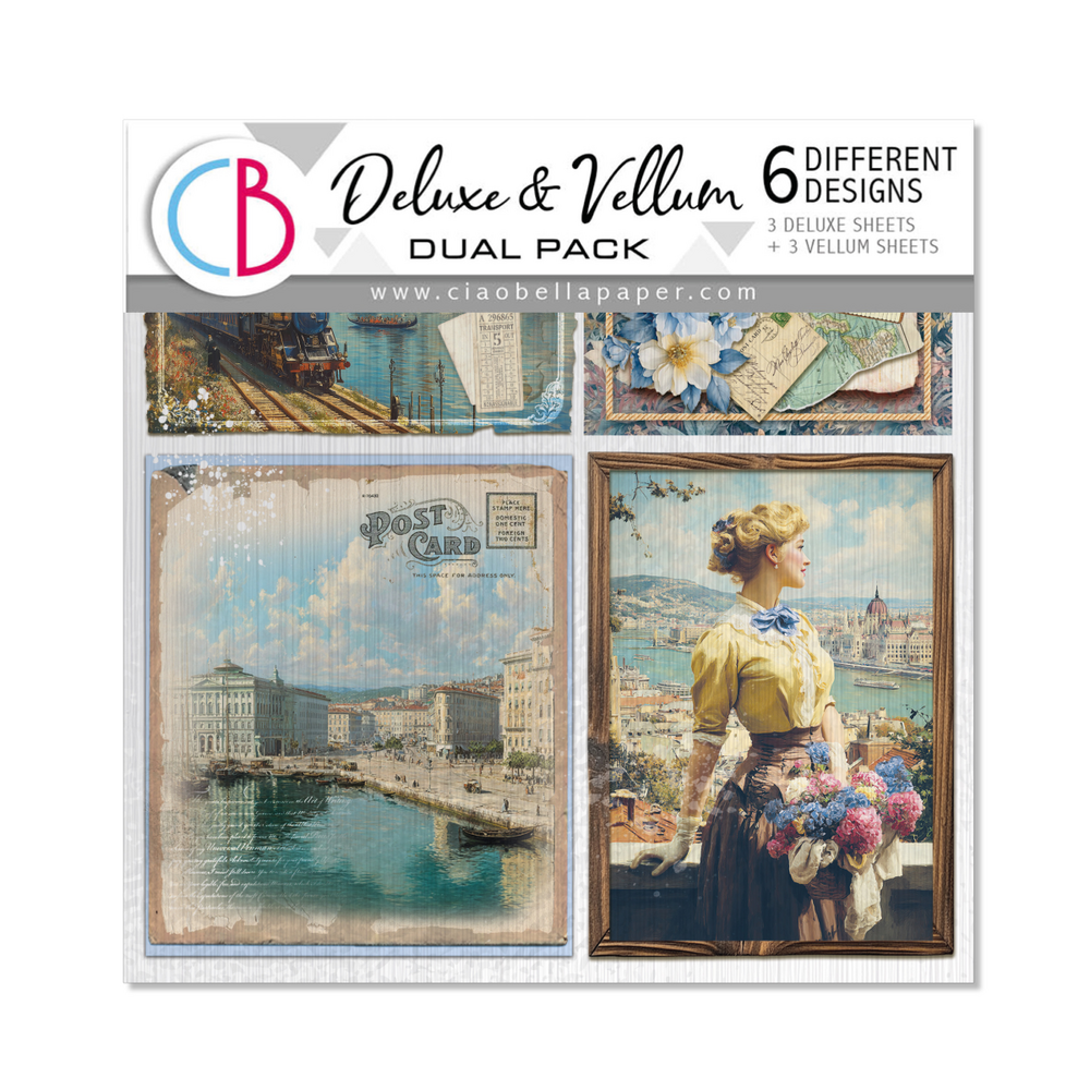 Ciao Bella Papercrafting Eastern Journey 6x6 Inch Deluxe Paper & Vellum Dual Pack (CBXQ009)
