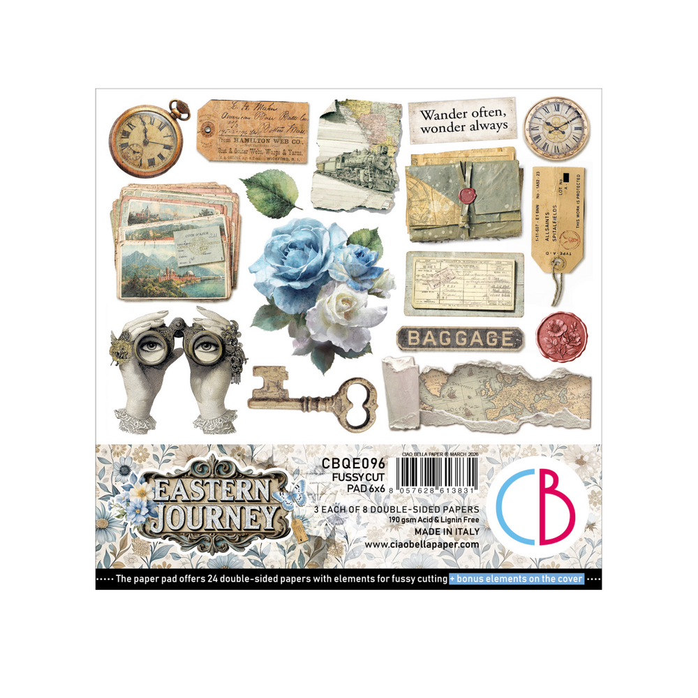 Ciao Bella Papercrafting Eastern Journey 6x6 Inch Paper Pad (CBQE096)