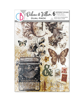 Ciao Bella Papercrafting PRE-ORDER Typographic A4 Deluxe Paper & Vellum Dual Pack (CBX008)