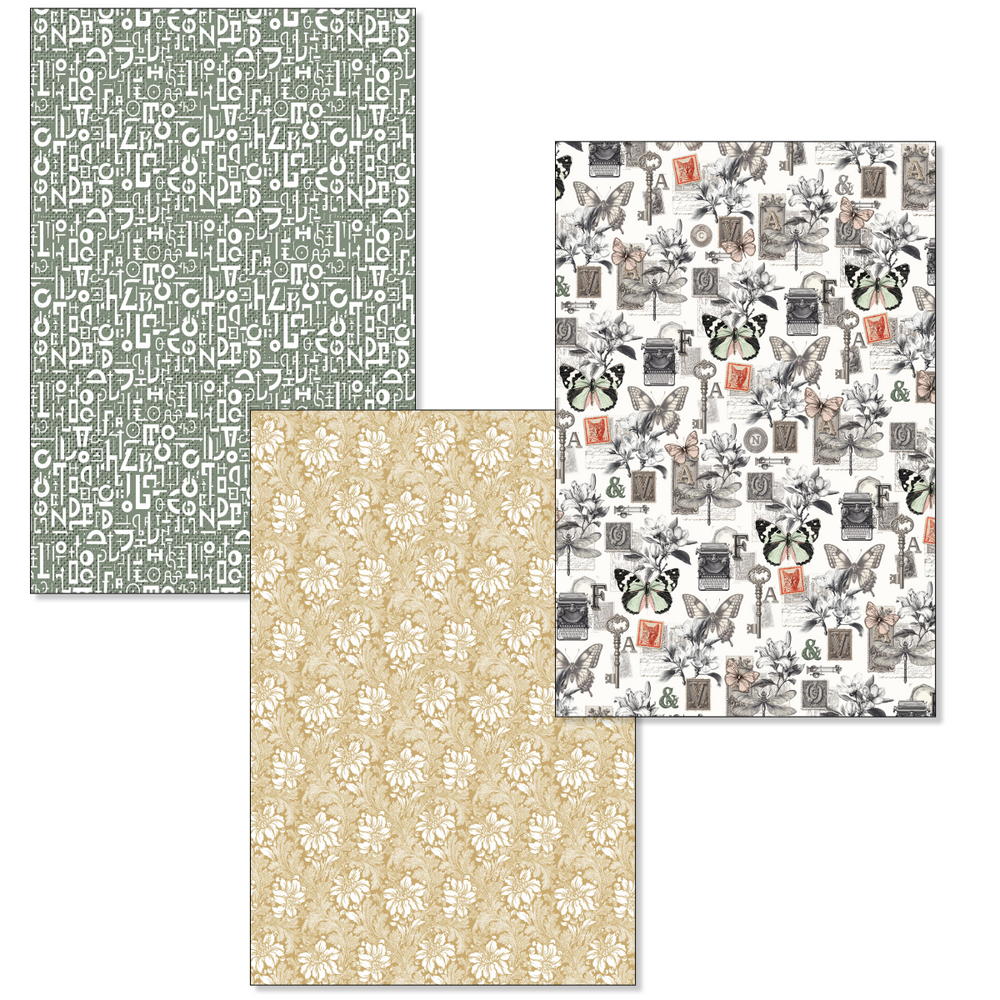 Ciao Bella Papercrafting Typographic A4 Deluxe Paper & Vellum Dual Pack (CBX008)
