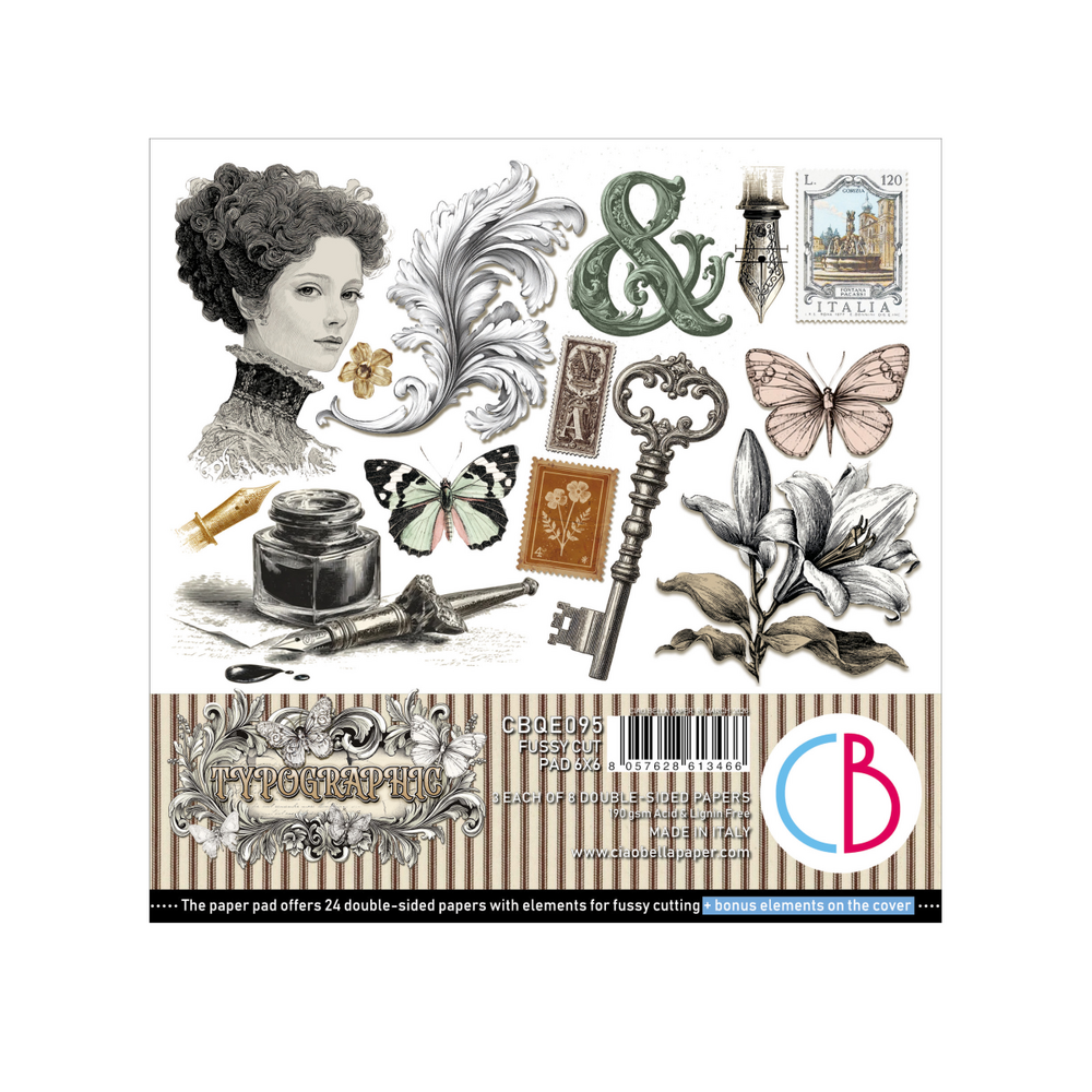 Ciao Bella Papercrafting PRE-ORDER Typographic 6x6 Inch Paper Pad (CBQE095)