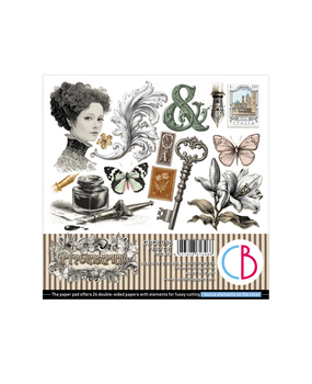 Ciao Bella Papercrafting Typographic 6x6 Inch Paper Pad (CBQE095)