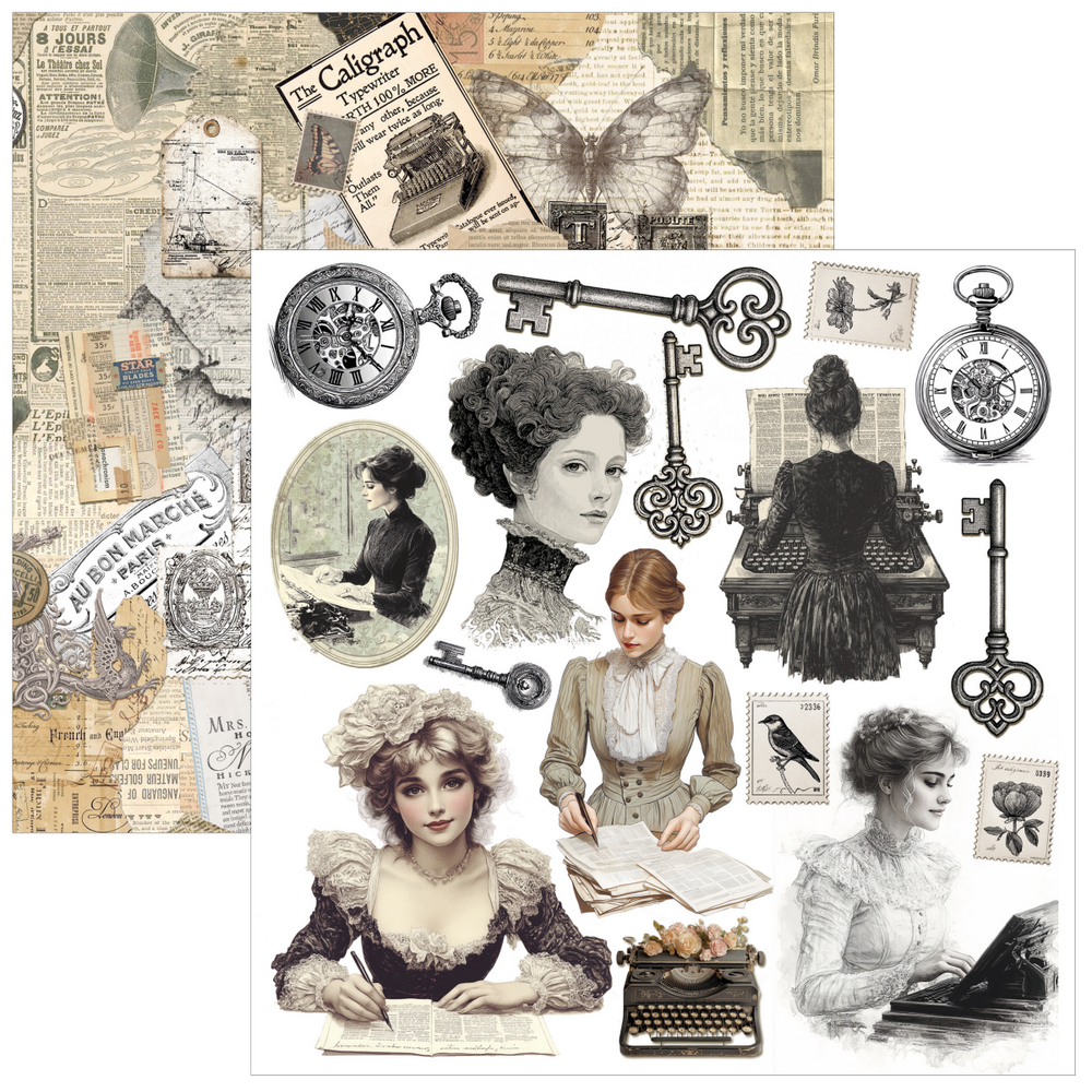 Ciao Bella Papercrafting Typographic 6x6 Inch Paper Pad (CBQE095)