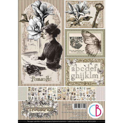 Ciao Bella Papercrafting Typographic A4 Creative Pad (CBCL095)