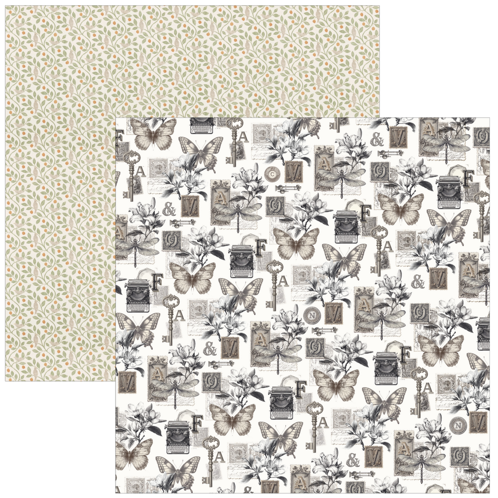 Ciao Bella Papercrafting Typographic 8x8 Inch Paper Pad (CBH095)