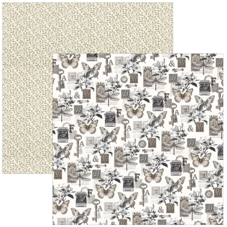Ciao Bella Papercrafting Typographic 8x8 Inch Paper Pad (CBH095)