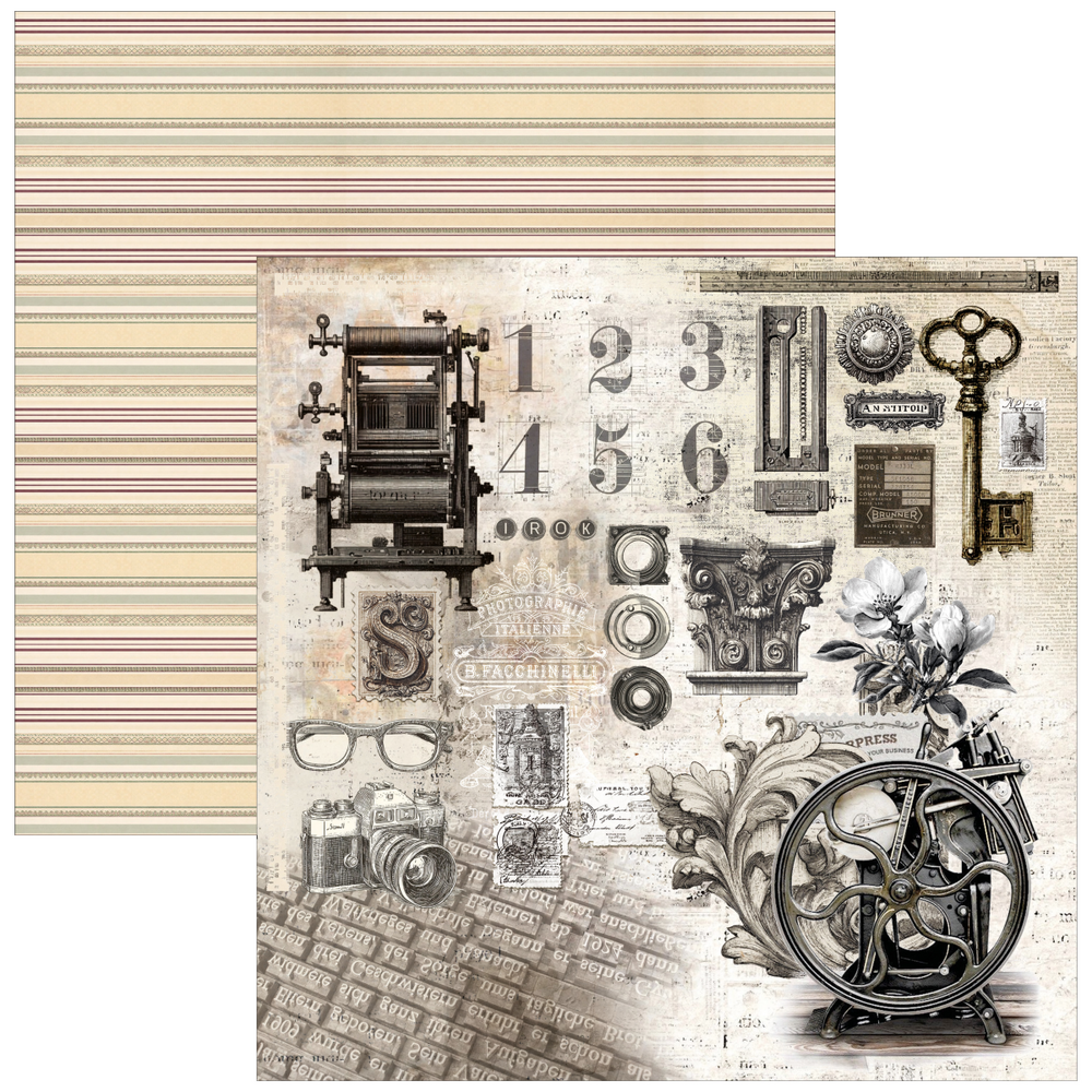 Ciao Bella Papercrafting Typographic 8x8 Inch Paper Pad (CBH095)