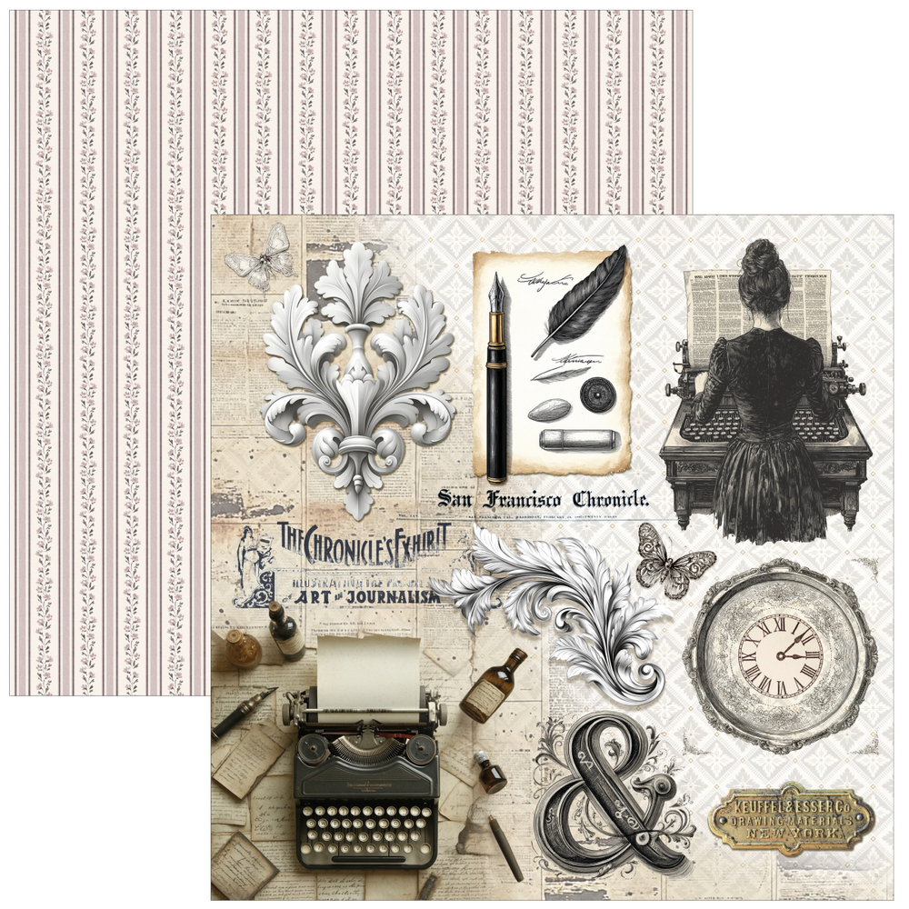 Ciao Bella Papercrafting PRE-ORDER Typographic 8x8 Inch Paper Pad (CBH095)