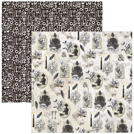 Ciao Bella Papercrafting Typographic 8x8 Inch Paper Pad (CBH095)