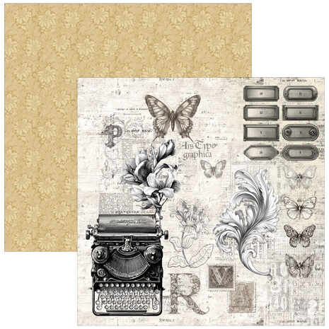 Ciao Bella Papercrafting Typographic 12x12 Inch Patterns Pad (CBT095)