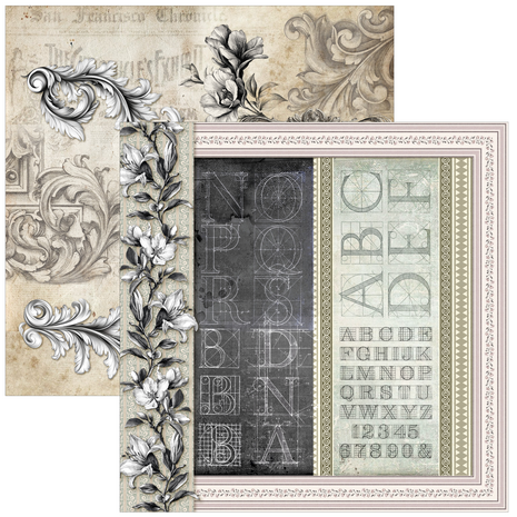 Ciao Bella Papercrafting PRE-ORDER Typographic 12x12 Inch Patterns Pad (CBT095)