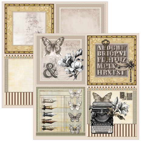 Ciao Bella Papercrafting Typographic 12x12 Inch Patterns Pad (CBT095)