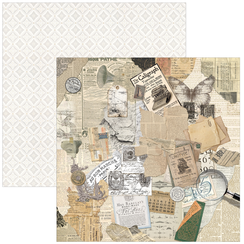 Ciao Bella Papercrafting Typographic 12x12 Inch Patterns Pad (CBT095)