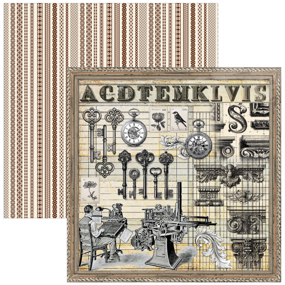 Ciao Bella Papercrafting Typographic 12x12 Inch Patterns Pad (CBT095)