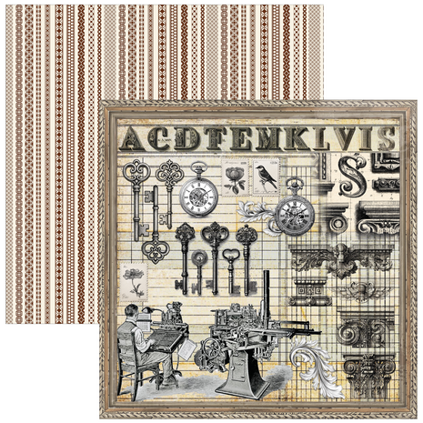 Ciao Bella Papercrafting Typographic 12x12 Inch Patterns Pad (CBT095)
