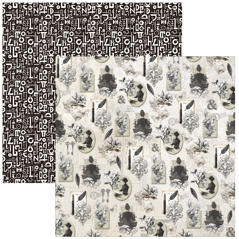 Ciao Bella Papercrafting PRE-ORDER Typographic 12x12 Inch Patterns Pad (CBT095)