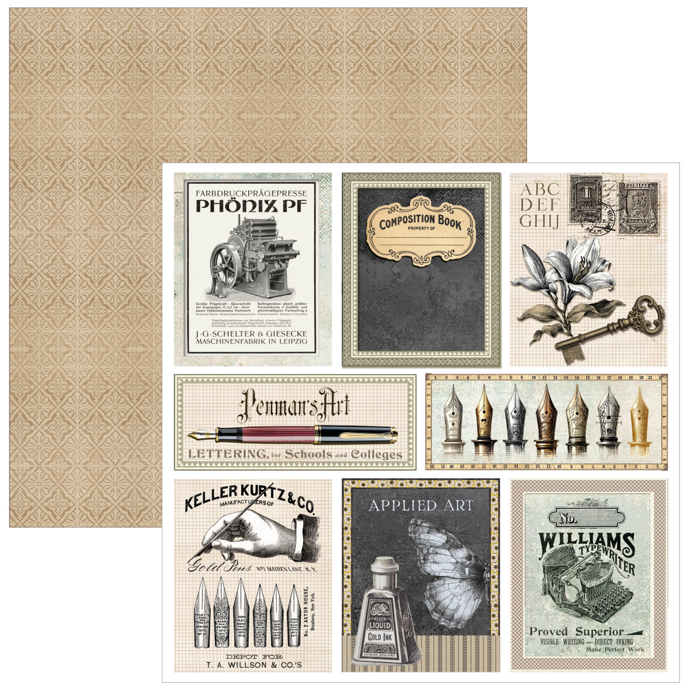 Ciao Bella Papercrafting Typographic 12x12 Inch Patterns Pad (CBT095)