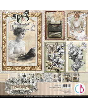 Ciao Bella Papercrafting Typographic 12x12 Inch Paper Pad (CBPM095)