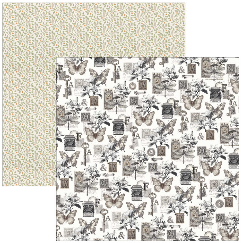 Ciao Bella Papercrafting Typographic 12x12 Inch Paper Pad (CBPM095)