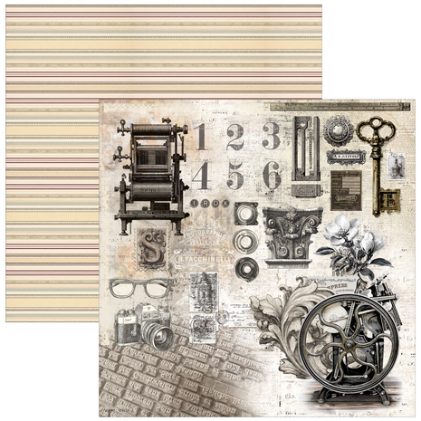 Ciao Bella Papercrafting Typographic 12x12 Inch Paper Pad (CBPM095)