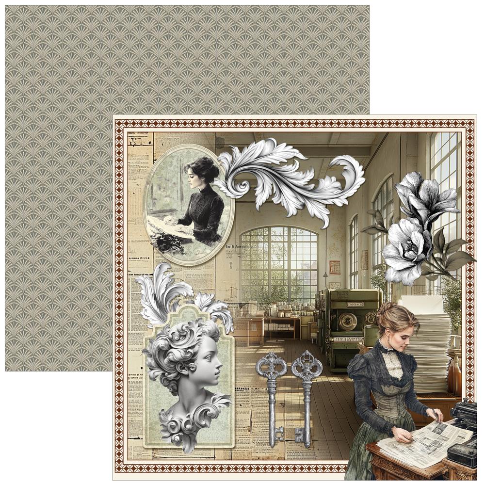 Ciao Bella Papercrafting Typographic 12x12 Inch Paper Pad (CBPM095)