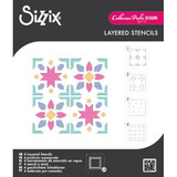 Sizzix PRE-ORDER Catherine Pooler Layered Stencils Print & Pattern Patchework Tile (667119)