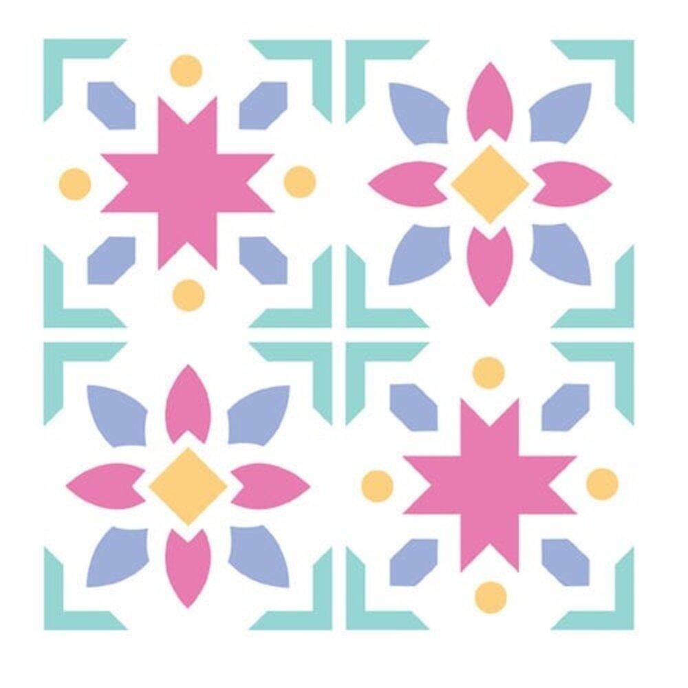 Sizzix Catherine Pooler Layered Stencils Print & Pattern Patchework Tile (667119)