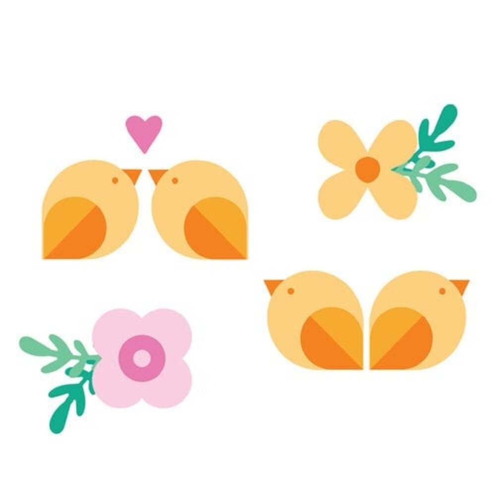 Sizzix PRE-ORDER Catherine Pooler Clear Stamps Print & Pattern Birds & Blooms #1 (667109)