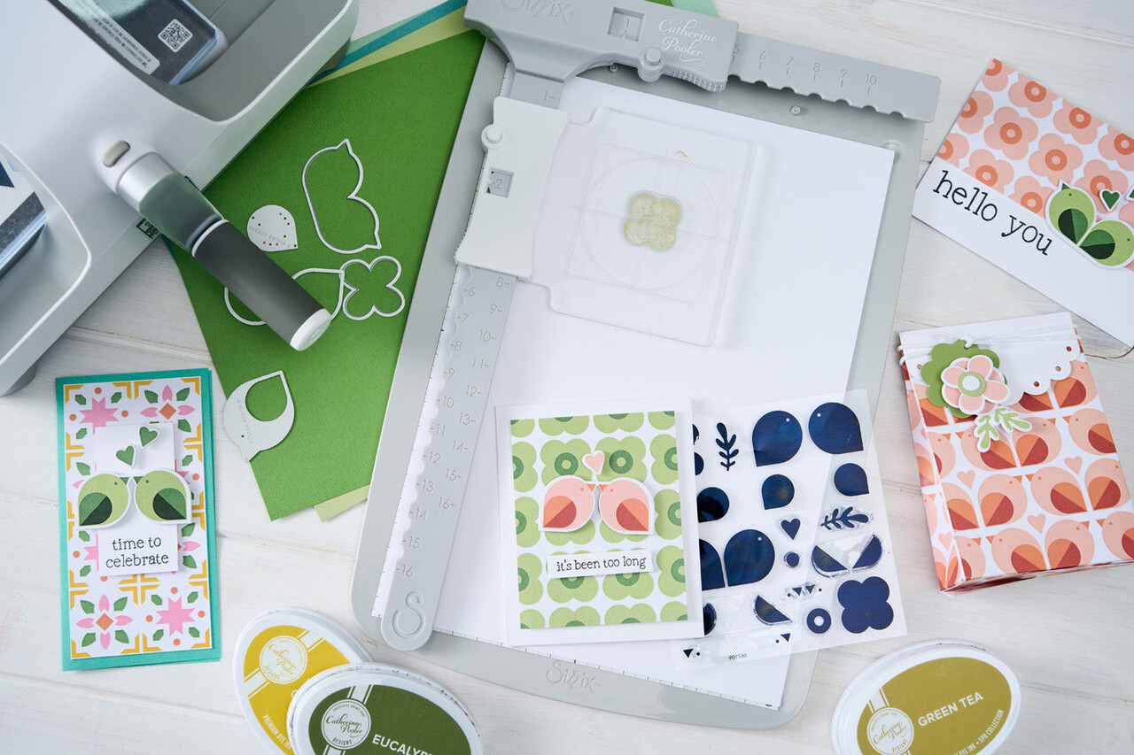 Sizzix PRE-ORDER Catherine Pooler Clear Stamps Print & Pattern Birds & Blooms #1 (667109)